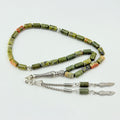 Muslim Prayer Bead Bracelet 8 * 12mm 33pcs Floral Green Beads Islamic Swimming Pool Misbaha Praising Allah Tisbiha Rosary