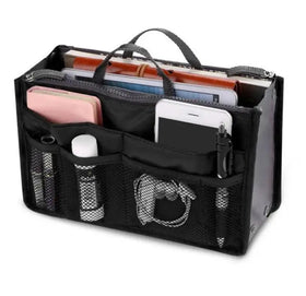 Foldable Lightweight Waterproof Recycled Large Capacity Tote Mesh Cosmetic Bag with Double Zipper Women Nylon
