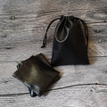 PU Leather Drawstring Pouch Bag