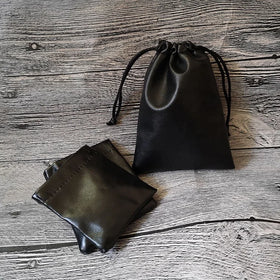 PU Leather Drawstring Pouch Bag