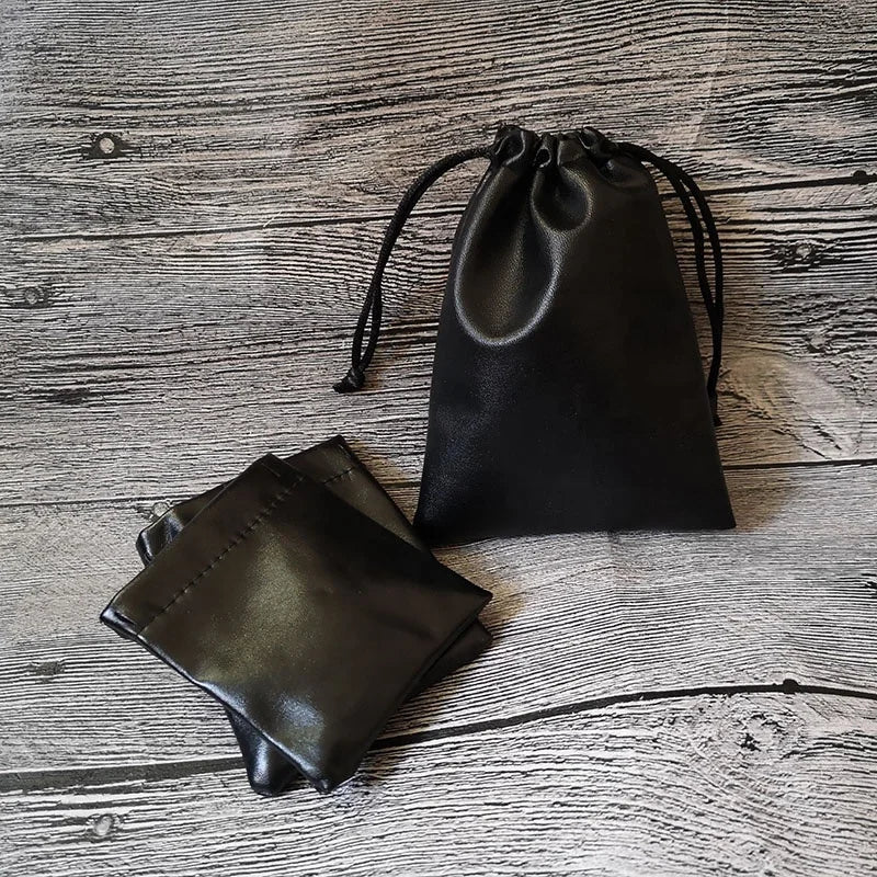PU Leather Drawstring Pouch Bag