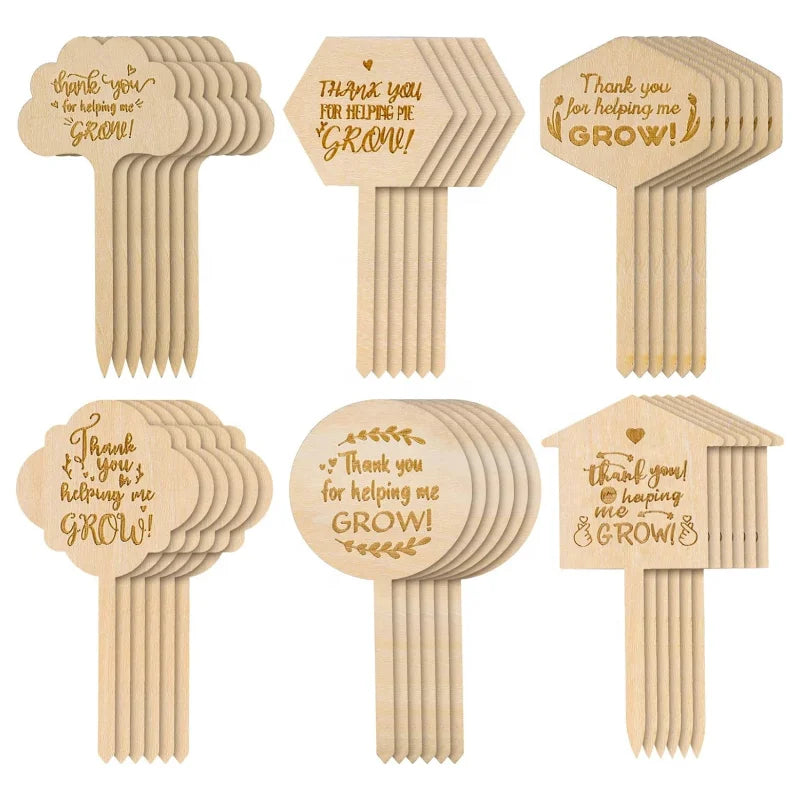 36PCS Custom Wooden Plants Labels Succulent Labels Wooden Plant Markers