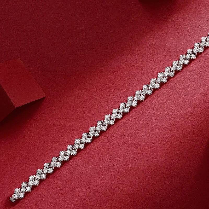 Silver 925 Bracelet VVS D Moissanite Bracelets Women 925 Silver Jewelry Moissanite Jewelry Fine Jewelry Bracelets Bangles