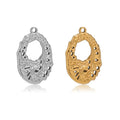 5Pcs Stainless Steel Embossing Hollow Out Oval Charms Pendants for DIY Jewelry Making Necklace Supplies Earrings Materials