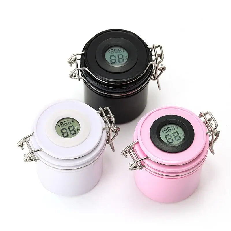 OEM Custom Inserts tank Nano Activated sealed Eyelash Extension Glue Storage Container with Hygrometer