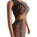2022 Stage Performance Dress Sexy Singer See Through Double Colour Stone Crystal Sparkly Evening Dress Club Party Wear