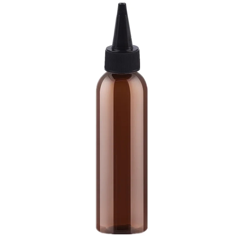 Custom logo Empty 60ml 100ml 150ml  clear Plastic Hair Oil Squeeze Applicator Packaging Bottle With Twist-open Dispensing Cap