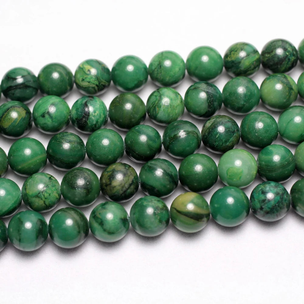 Wholesale Natural Buddstone Loose Strand Green African Jade Stone Beads for DIY Jewelry Making 4mm 6mm 8mm 10mm Length 38cm