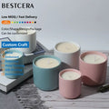 BESTCERA Factory Directly Macaron Candle Holder Colourful Ceramic Candle Vessel 5oz 10oz Empty Ceramic Candle Jars with Lids