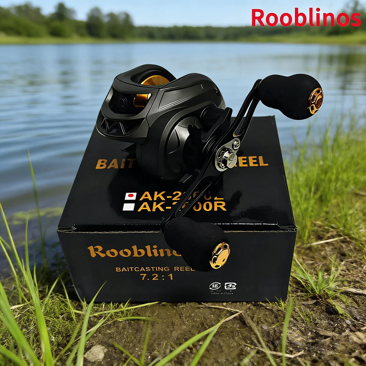 [Germany Stock] Rooblinos AK2000 Left Hand Baitcasting Reels for Fake Bait Fishing with Nylon Line
