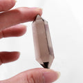 Natural Smoky Quartz Healing Crystal Wand Hexagonal Column Double Points Polished Gemstone Craft