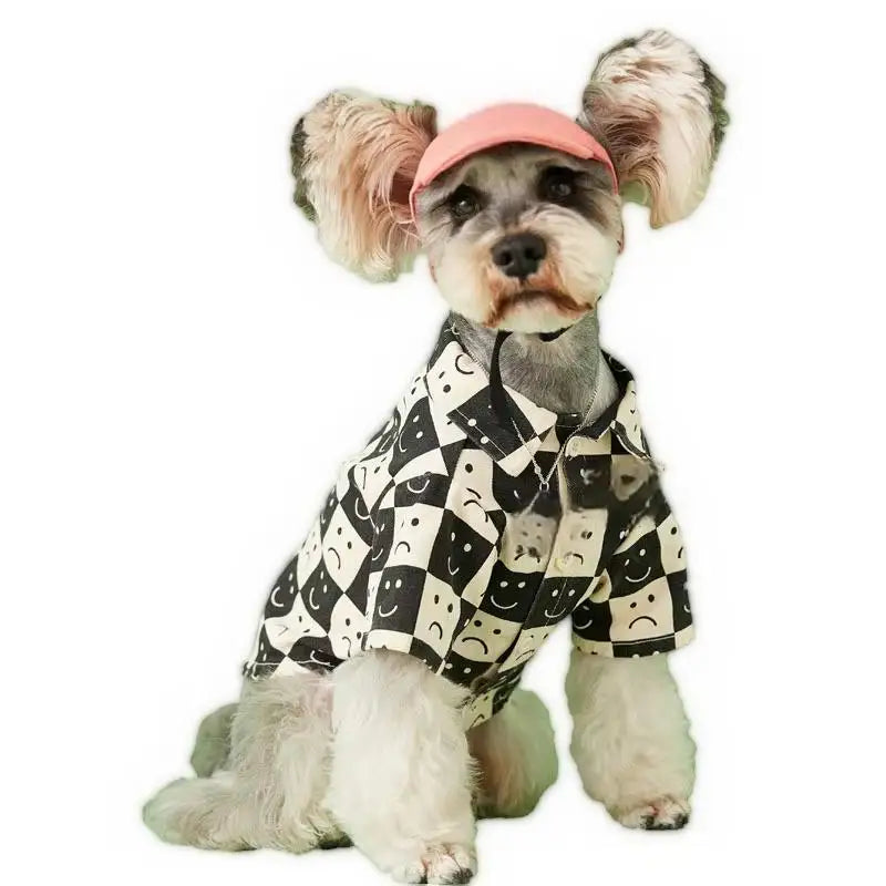 Kangdarpet Luxury Fashion Dog Shirt | Spring-Summer Breathable Jean Pet T-Shirt | Printed Cool Vest for Outdoor Dogs Machine