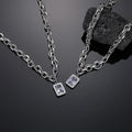 Cool Style Ice Sugar Gem Sweater Necklace High-End Sweater Chain Titanium Hip-Hop Clavicle Chain for Men Women