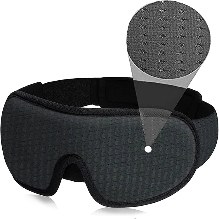 3D Sleeping Eye Mask - 100% Lights Block Out Sleep Mask for Men Women Cool Sports Fabric Eye Cover for Travel/Nap/Night Sleeping