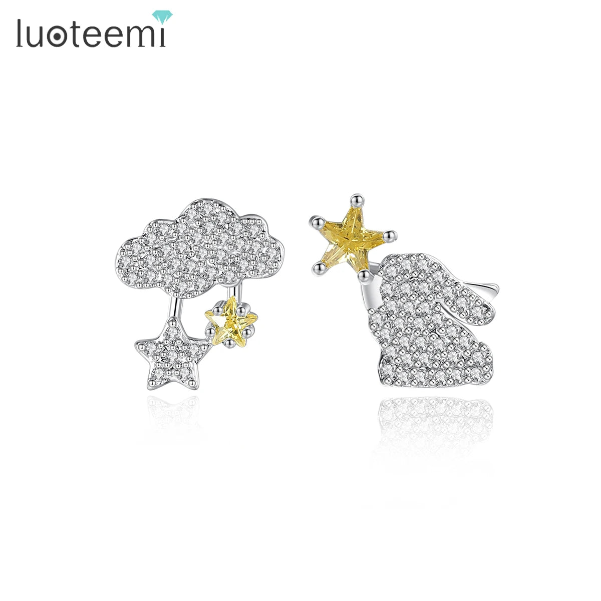 LUOTEEMI Cartoon Earring Cloud Drop Woman Accessory Jewelry Statement Korean Fashion Cute Earing for Girl