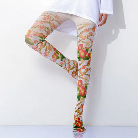 Funky Vintage Floral Women Girls Printed Tights
