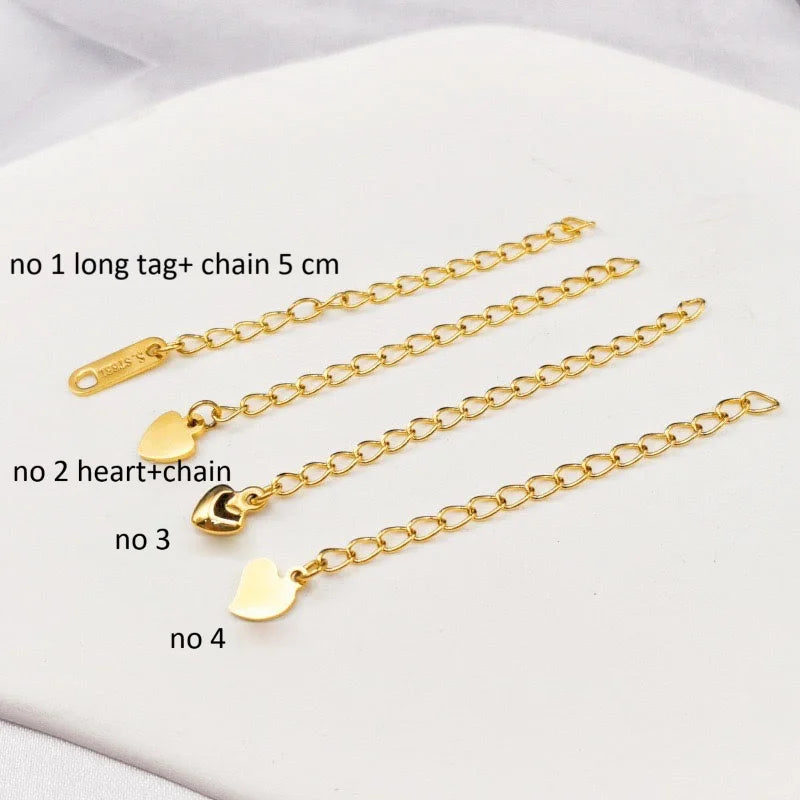 High Quality Jewelry Findings Stainless Steel Extension Chain and Tagpvd 18k Gold Plated Non-fade and Steel Polished Wholesale