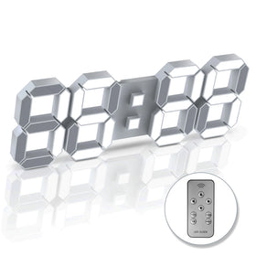 EMAF Home Decor Table Remote Giant Control Large 15 Inch Modern 3D LED Digital Timer Wall Clock for Office Living Room Warehouse