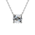 Simple One Stone Round Minimalist 925 Silver Necklace Zircon Solitaire Necklaces for Women Fine Jewelry Necklaces