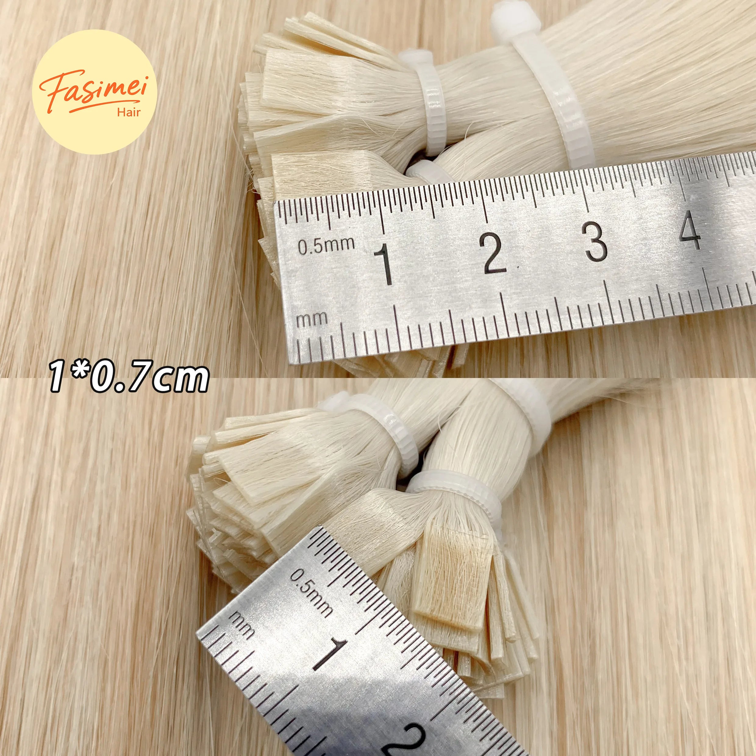 Fasimei European Remy Double Drawn K Tip Keratin Human Per Bonded Flat Tip Hair Extensions