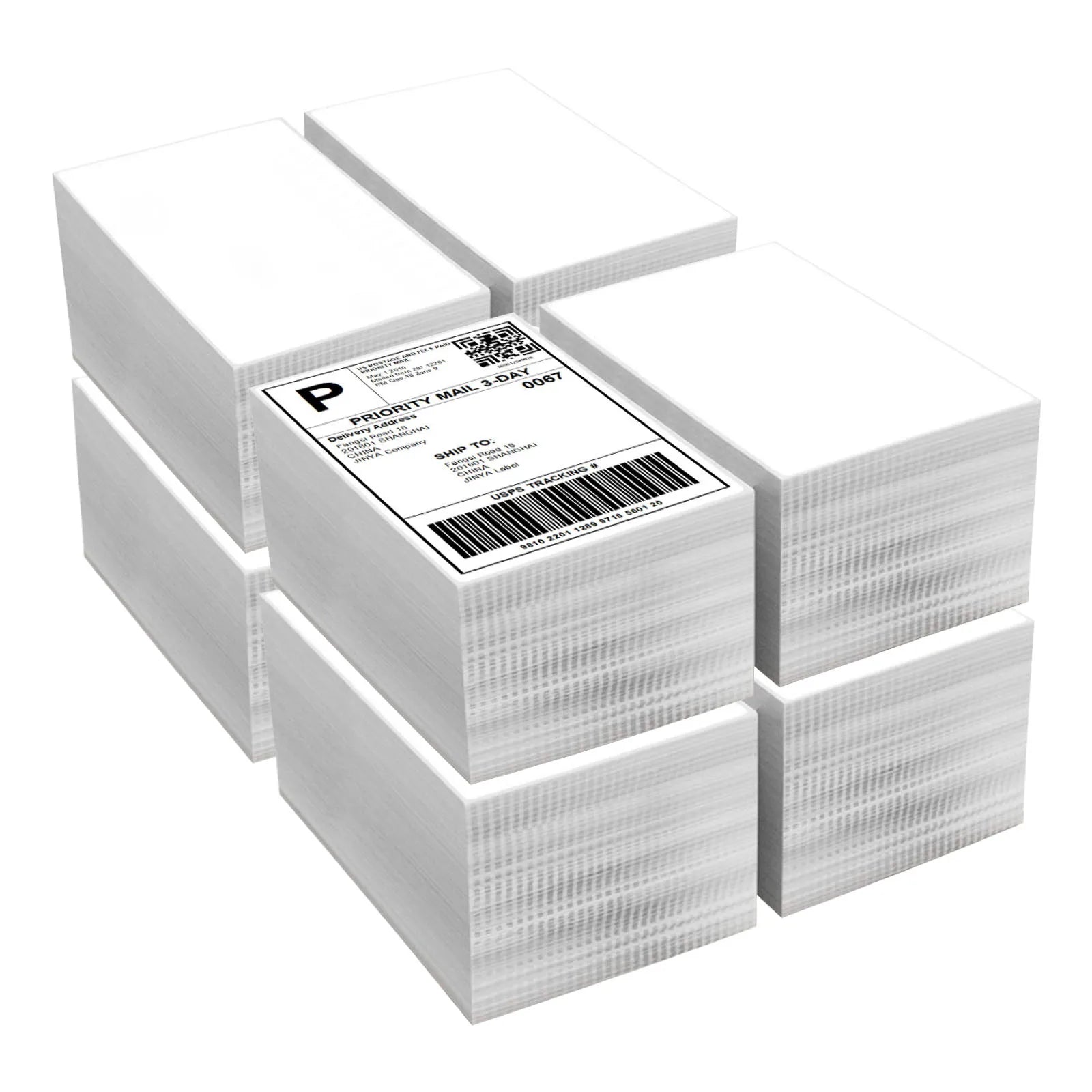Factory Price Fanfold 4" X 6" Direct Thermal Labels White Perforated Wood Free Labels500 Labels/stack4000pcs/carton