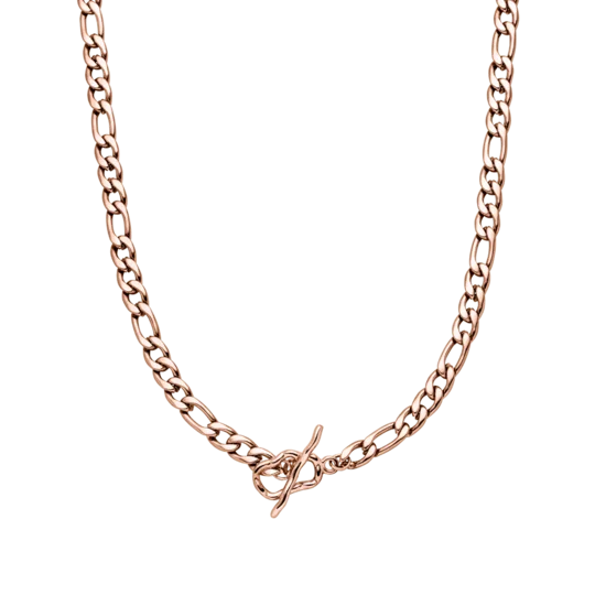 KELANIA Minimalist Stainless Steel Figaro Chain Chokers Necklace Gold Plated Special Toggle Clasp Fashion Accessory Unisex