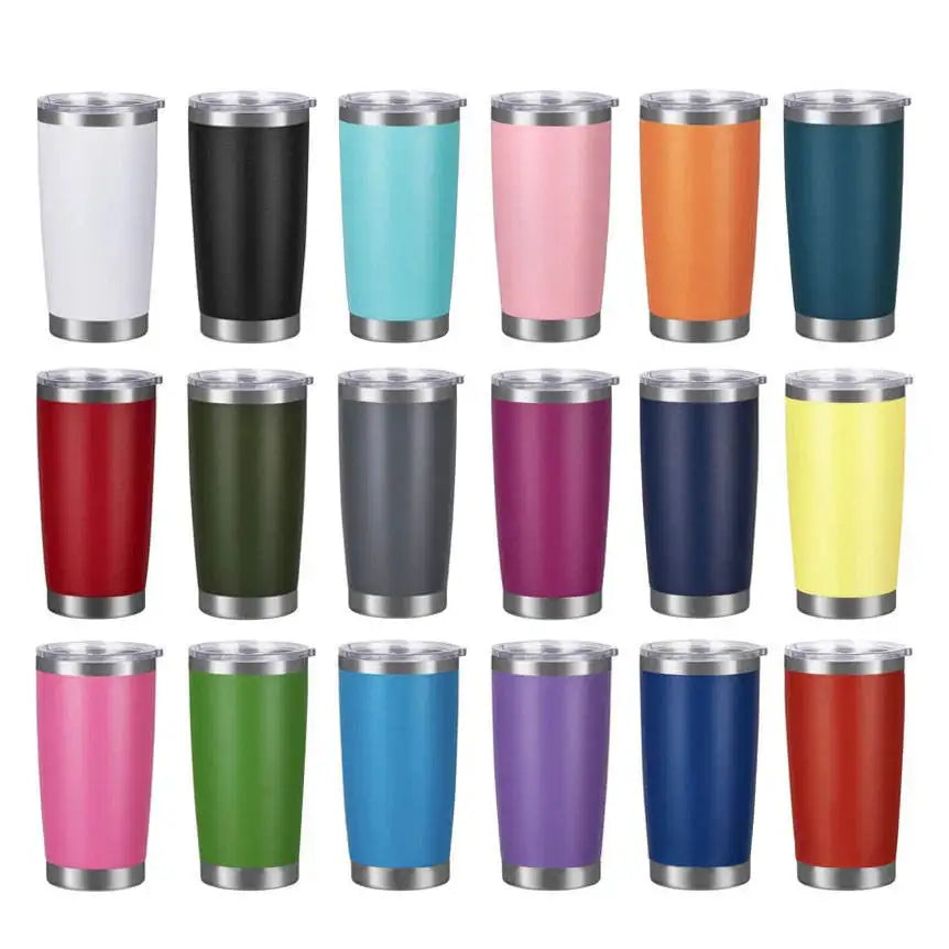 FX Factory 20 oz Stainless Steel Tumbler Double Wall Vacuum Insulated with Personalised Lid for Coffee or Beer