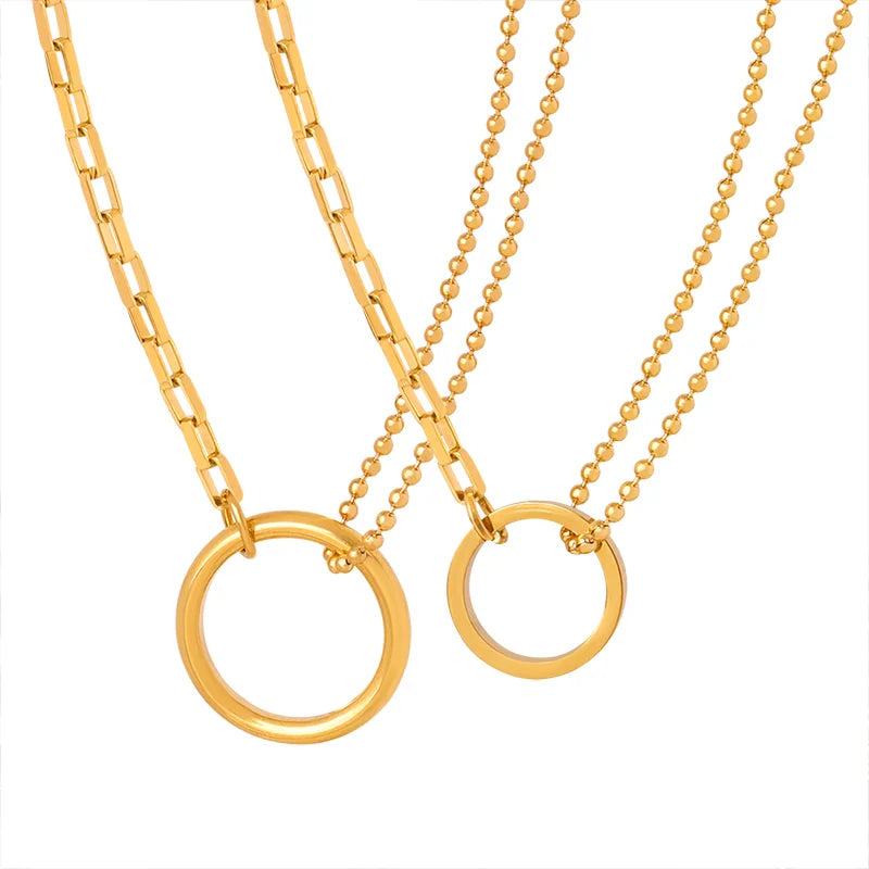 Customized Design Fashion Brand Stainless Steel Gold Plated Choker Chains Fashionable Jewelry Pendant Necklace