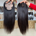 Beauty Girl 12A Grade Silk Base Topper Clip in Hair Piece Extension 5.5 X 6 Human Hair Toupee for Women