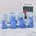 Easter Bunny Silicone Mold 3D Rabbit Candle Soap Mould for Handmade