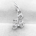 Sterling Silver 3*3mm Semi Mount Brooch Empty Support Blank Claws Setting S925 Base Holder Without Center Stone for DIY Inlay