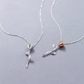 Fancy Rose Flower Pendant Party Collares Statement 925 Sterling Silver Necklaces Fine Jewelry for Women