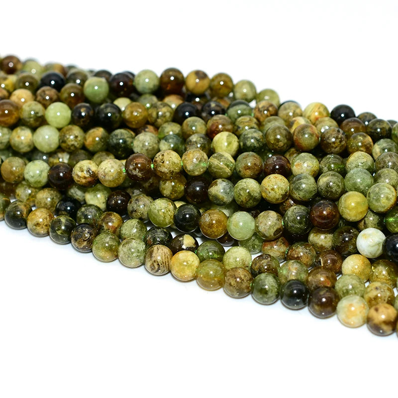 Wholesale 6/8/10mm Natural Green Garnet Loose Gemstone Beads for DIY Jewelry