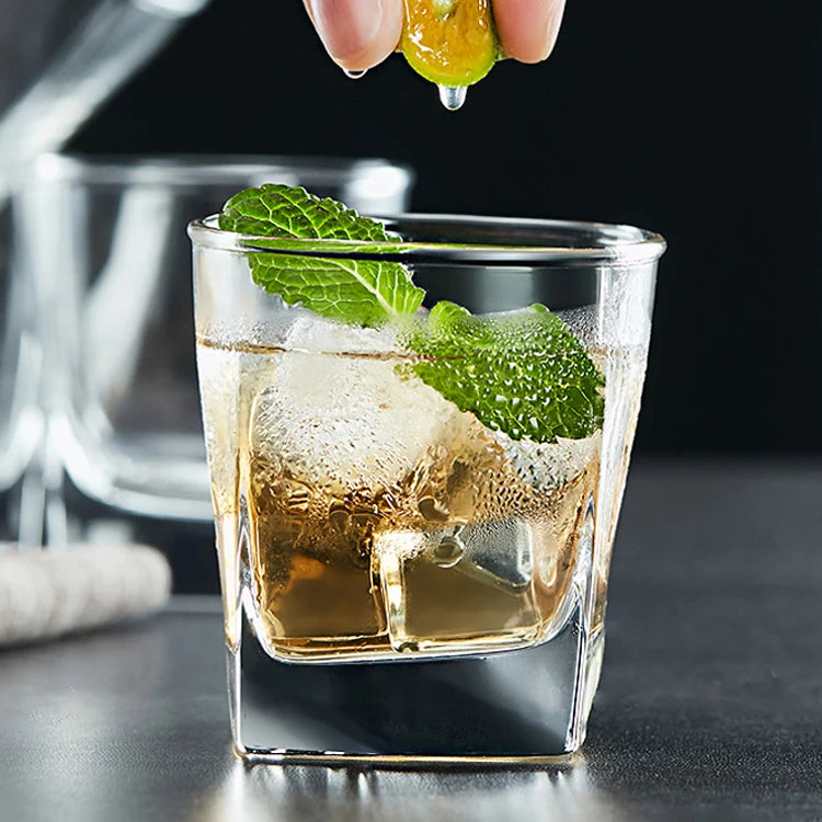 Wholesale Custom Printed Square Whisky Glass Cup
