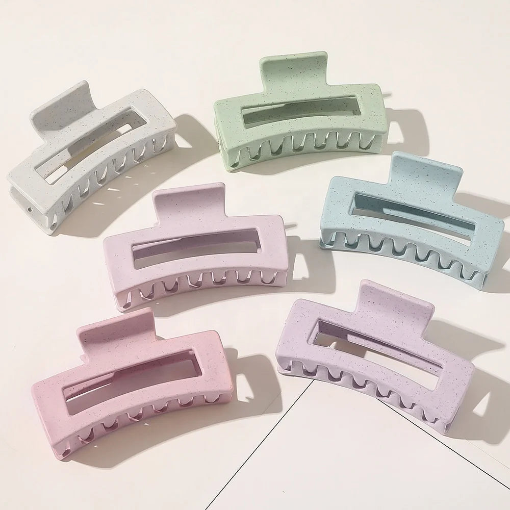 Cute Candy Color Frosted square Hair Accessory Woman Imported Hair Clawclips Acrylic Jelly Matte Hair Claw Clip