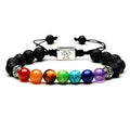 Archer  7 Chakra Healing Bracelet Real Stones Volcanic Lava Mala Meditation Bracelets Wrap Stretch Charm Bracelets