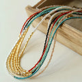 Simply Natural Stone Beaded Necklace 925 Sterling Silver Gold Plated Seed Beads Pearl Beaded Necklace for Women