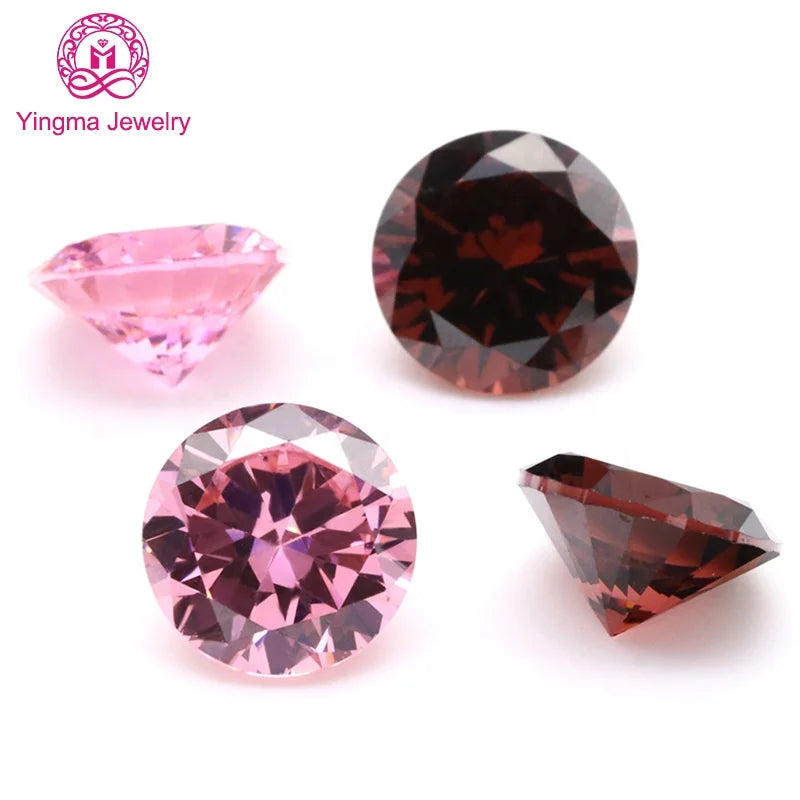 Manufacturers' Special 1mm-3mm round Shape Cubic Zirconia Gems Loose Rhodolite Color Heat Treated for Fine Jewelry