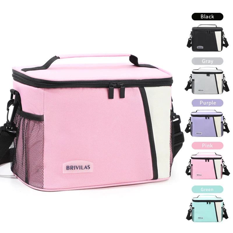 Outdoor Travel Square Messenger Insulation Bags Large Capacity Portable Waterproof  Oxford Thermal Insulation Tote Lunch Bag