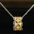 Classical Gorgeous Wedding Engagement 18K Gold Diamond Necklace Elegant Hollow Pendant Necklace