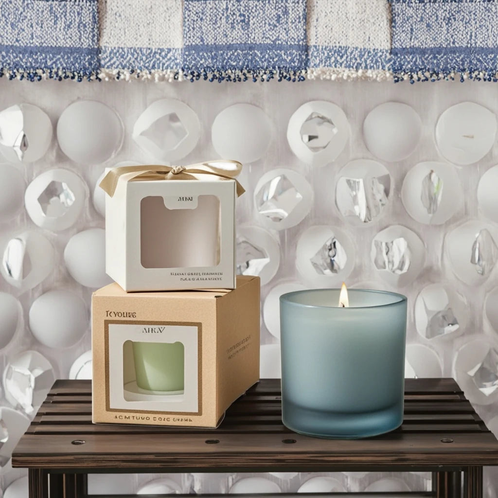 Wholesale Round Empty Green Candle Vessels Large Clear Candle Container 8oz 10oz 12oz 16oz Luxury Glass Candle Jars