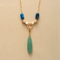 Aventurine Gold Plated Hand Pendant Necklace Healing Crystal Teardrop Quartz with Link Chain for Weddings and Parties