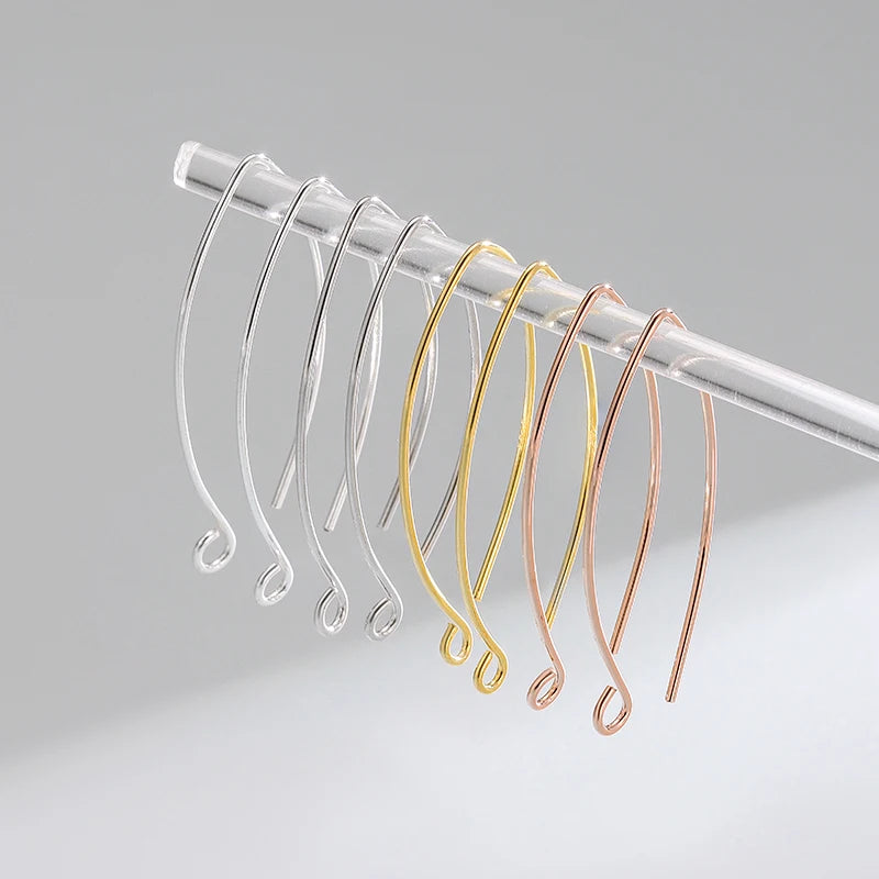 Wholesale Jewelry 925 Sterling Silver Earrings Geometric Split Ring Simple Hooks for Jewelry Handmade