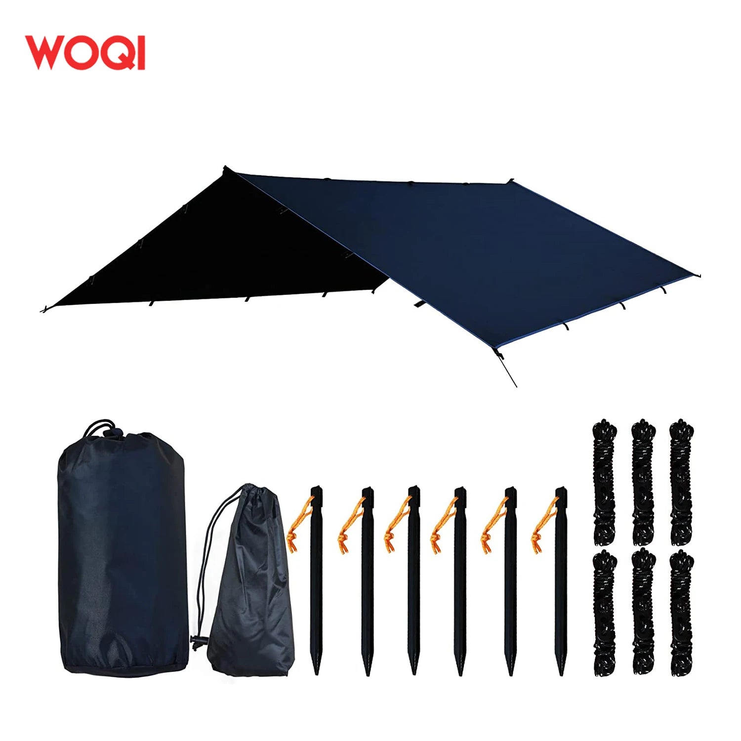 WOQI Four-Season Two-Bedroom Extended Type Tent >3000mm Waterproof Polyester Fabric Quick Automatic Opening UV Protection