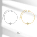 HOVANCI Cubic Zirconia Cross Woman Bracelet Adjustable Artificial Zircon Bracelet Birthday Gift for Women