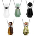 Crystal Jade Perfume Bottle Pendant Necklace Aromatherapy Essential Oil Crystal Natural Stone Perfume Bottle Pendant Necklace