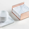 New Design Unique Tea and Coffee Cup Tray Coaster Marble Stone Cup Plate Coaster Set With Metal Holder Luxury Agate Coaster