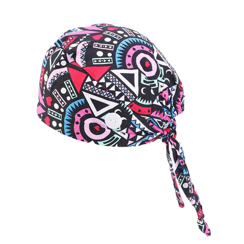Wholesale Nurse Bonnets With Button Cotton Hair Bonnet extra Long Braid Bonnets
