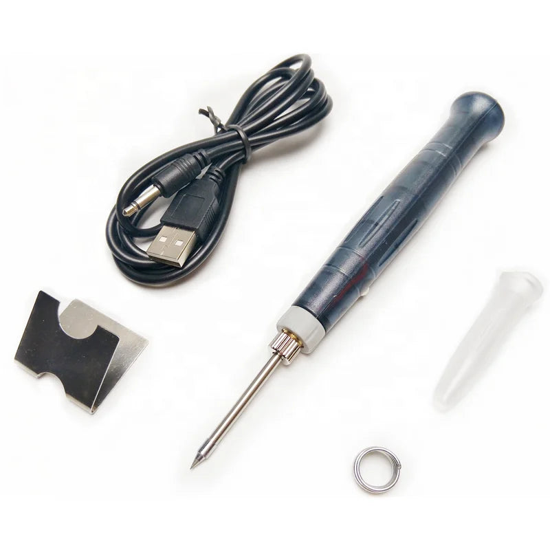 Portable 5V8W Mini USB Rechargeable Electric Soldering Iron Kit Hand Tool with Auto Sleep Function for Welding