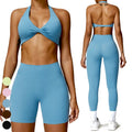 Quick Dry Fitness Running Clothing Sports Bra Shorts Leggings Custom Logo Workout Wear Gym Fitness Sets 2 Piece Yoga Set Women